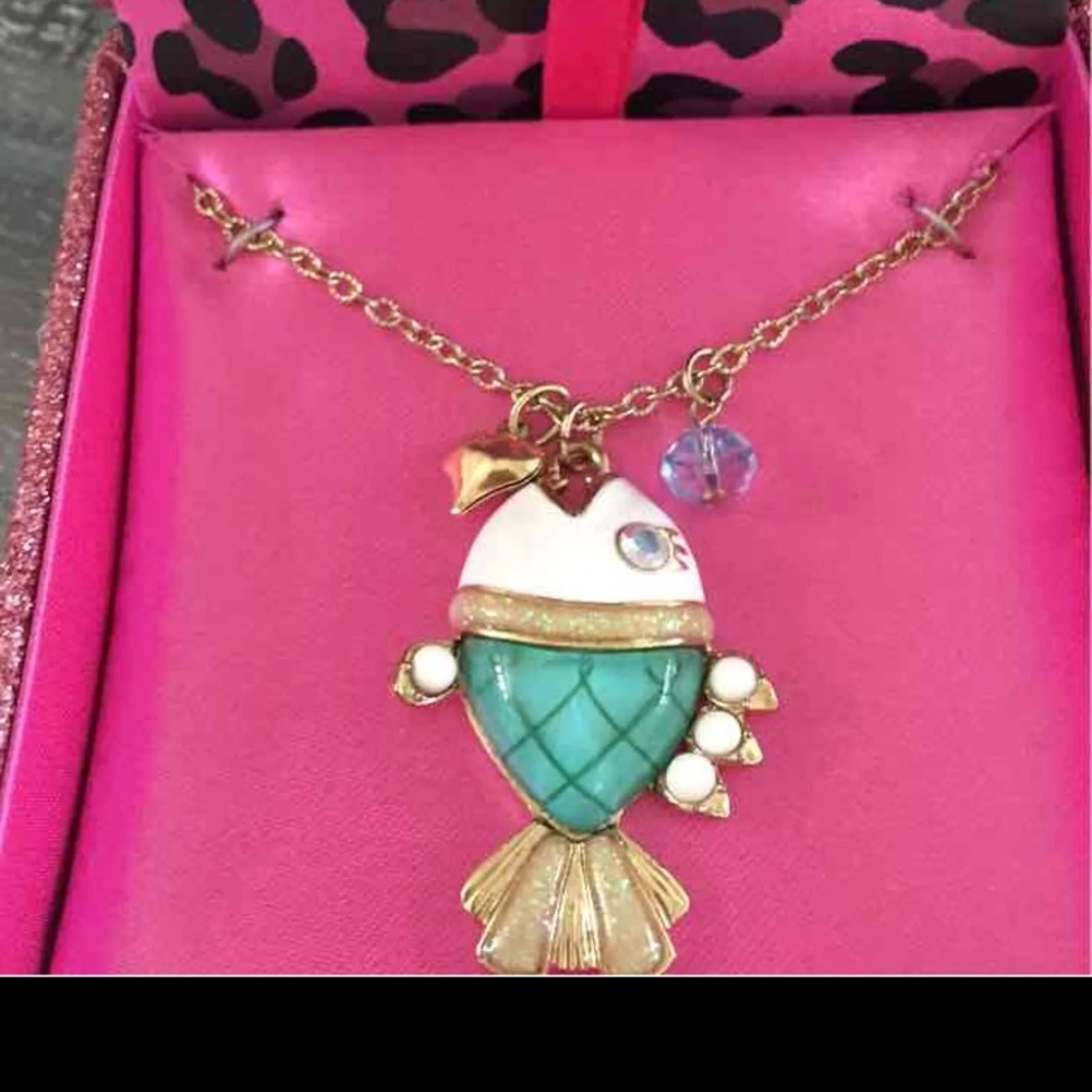 Betsey Johnson fish charm necklace
